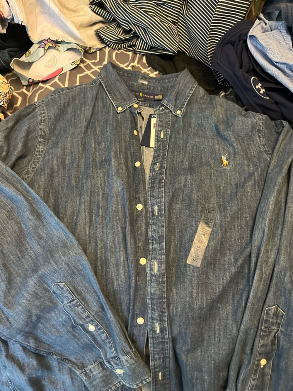Polo by Ralph Lauren Men's Denim Button-Up Shirt in Blue